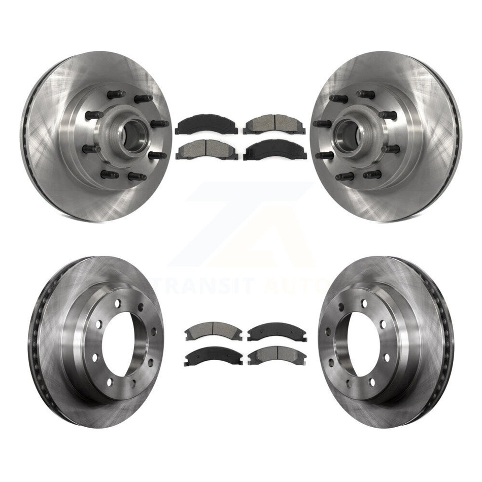 Front Rear Disc Brake Rotors And Semi-Metallic Pads Kit For Ford E-350 Super Duty E-250 E-150 Econoline K8S-103102