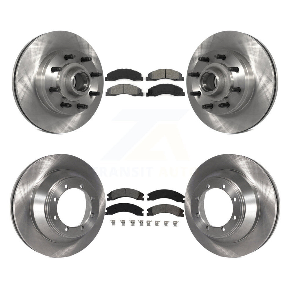 Front Rear Disc Brake Rotors And Semi-Metallic Pads Kit For Ford E-450 Super Duty With Single Wheels K8S-103104