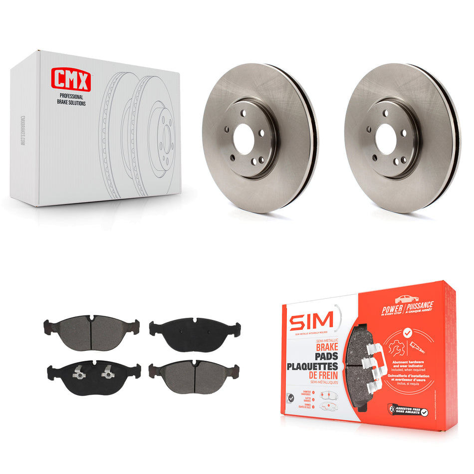 Front Disc Brake Rotors And Semi-Metallic Pads Kit For Mercedes-Benz E500 AWD K8S-103113