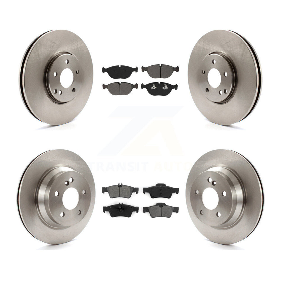 Front Rear Disc Brake Rotors And Semi-Metallic Pads Kit For 2004-2005 Mercedes-Benz E500 AWD Without Sport Package K8S-103114