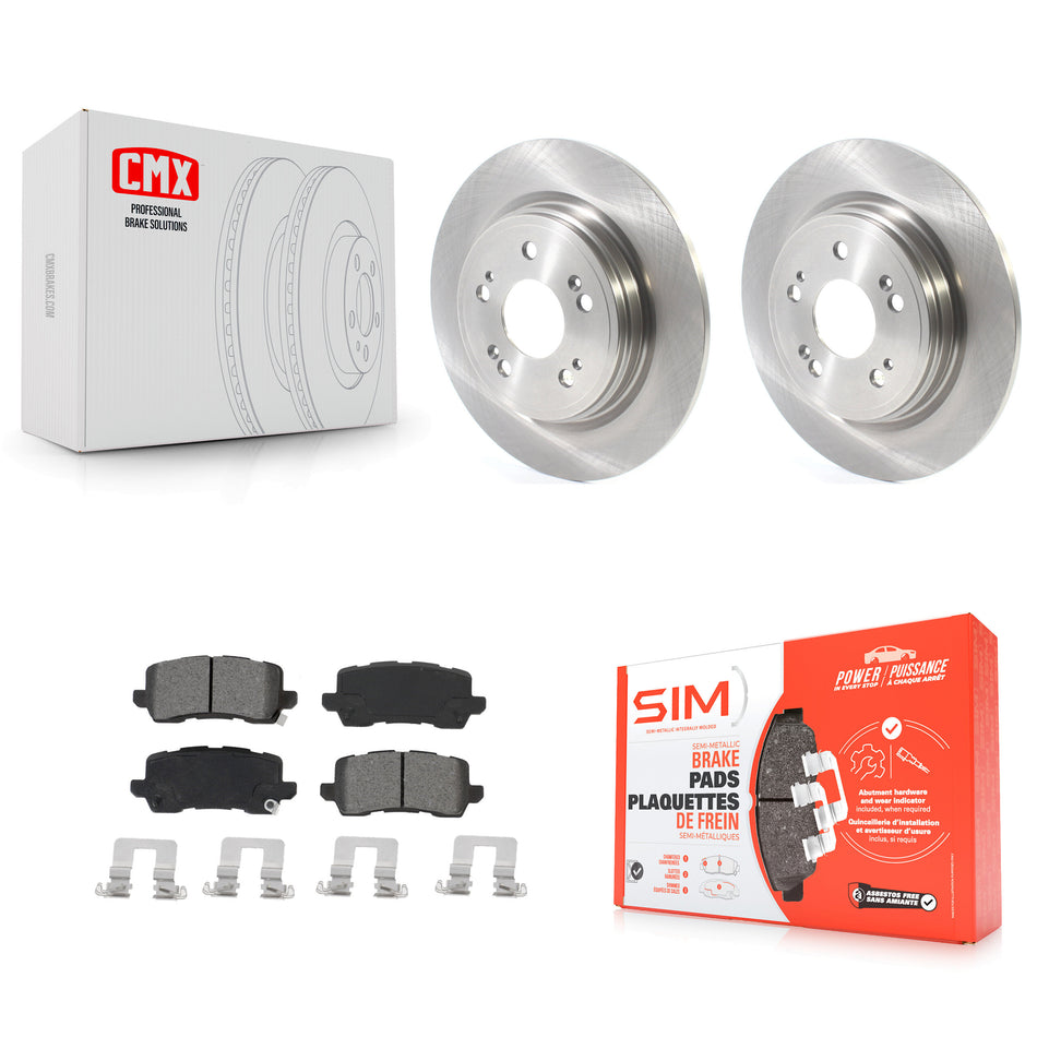 Rear Disc Brake Rotors And Semi-Metallic Pads Kit For 2014-2020 Acura RLX K8S-103117