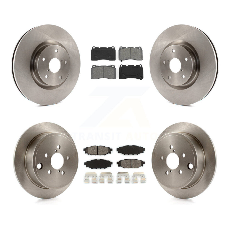 Front Rear Brake Rotors Semi-Metallic Pad Kit For 2014 Subaru WRX With 15" Factory Wheels K8S-103122