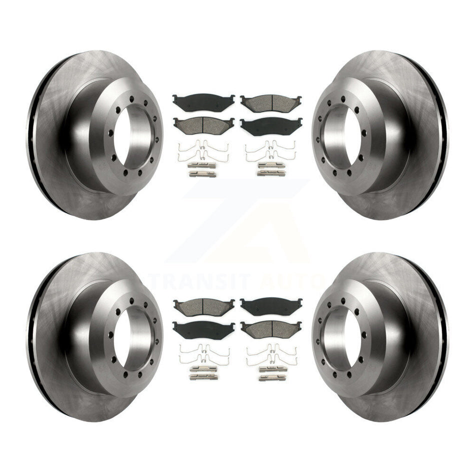 Front Rear Disc Brake Rotors And Semi-Metallic Pads Kit For Ford F59 F-53 Motorhome Chassis F-59 Commercial Stripped K8S-103125