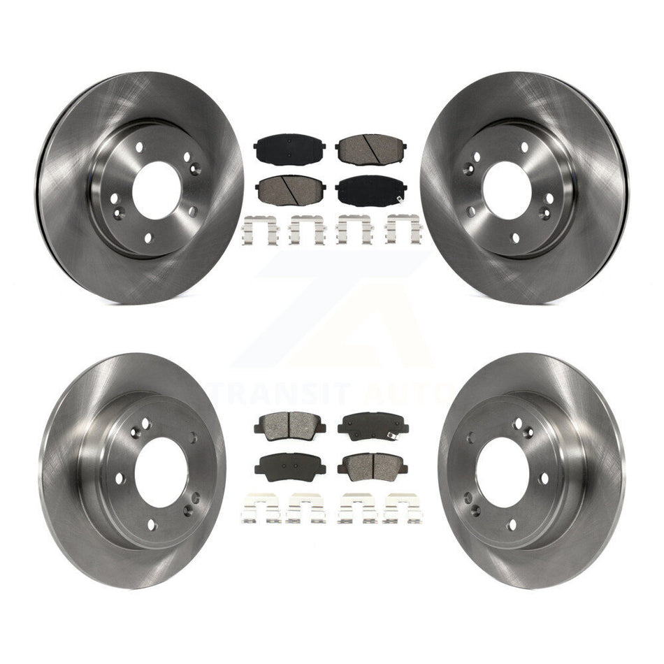 Front Rear Disc Brake Rotors And Semi-Metallic Pads Kit For 2014-2016 Kia Soul K8S-103140