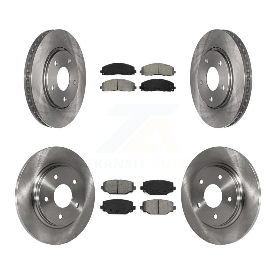 Front Rear Disc Brake Rotors And Semi-Metallic Pads Kit For 2017-2018 Dodge Grand Caravan With Single Piston Caliper K8S-103141