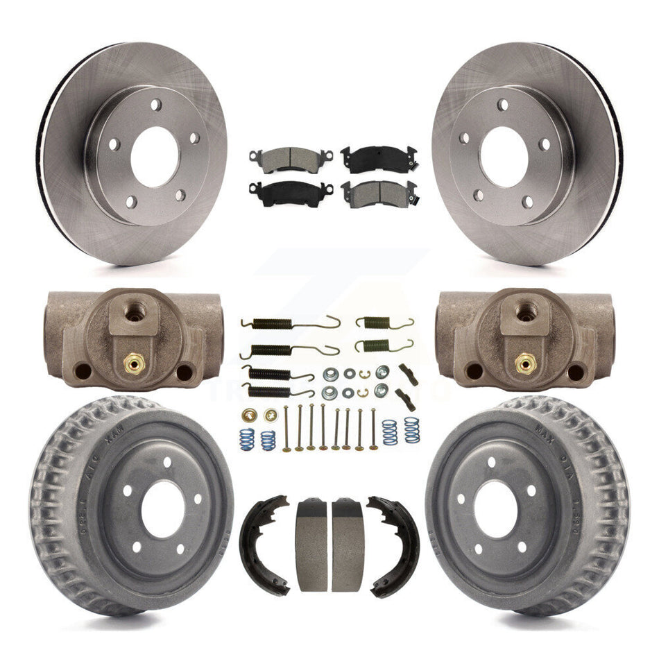 Front Rear Disc Brake Rotors Semi-Metallic Pads And Drum Kit (9Pc) For GMC Jimmy K8S-103147