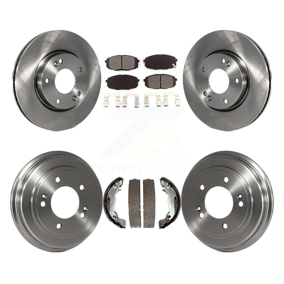 Front Rear Disc Brake Rotors Semi-Metallic Pads And Drum Kit For 2009 Hyundai Elantra Touring K8S-103201