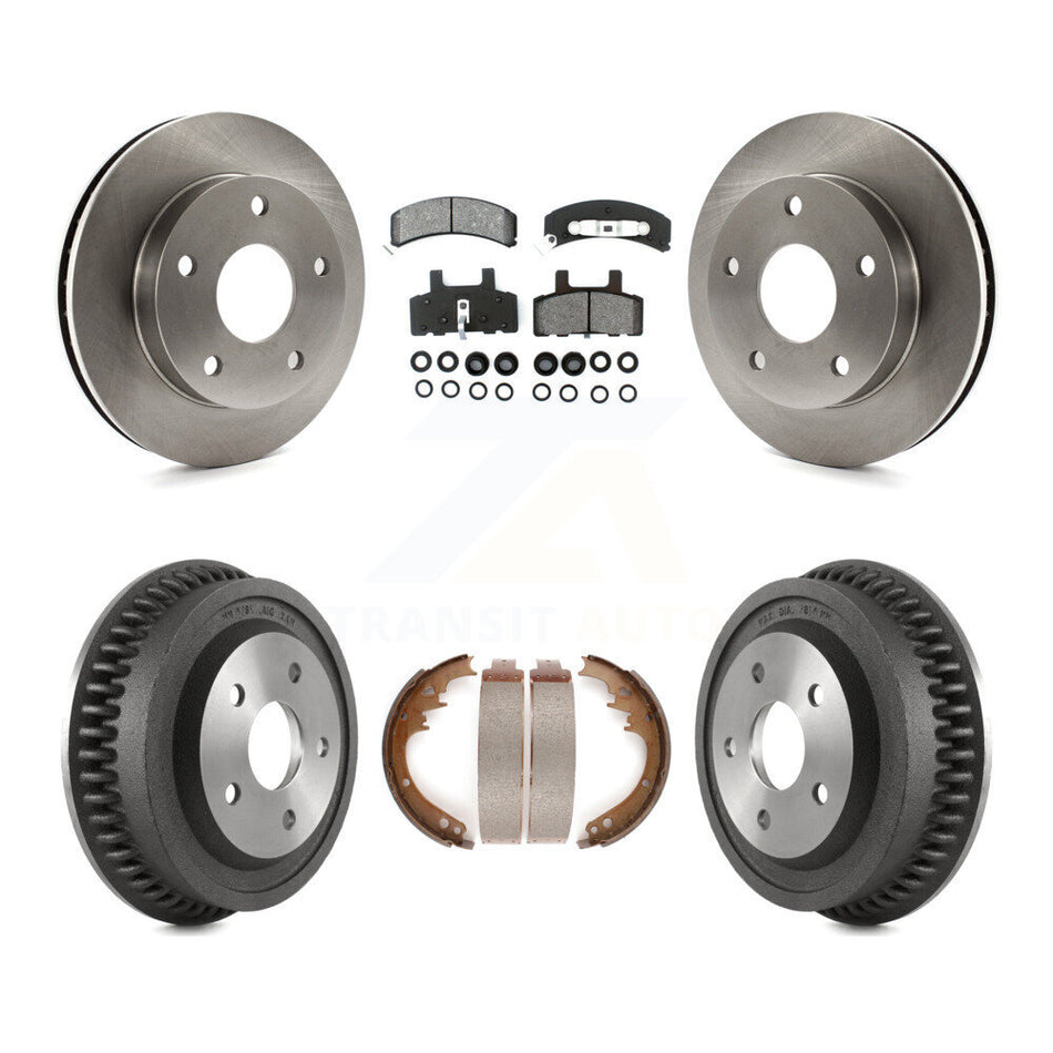 Front Rear Disc Brake Rotors Semi-Metallic Pads And Drum Kit For 1994-1999 Dodge Ram 1500 4WD K8S-103206