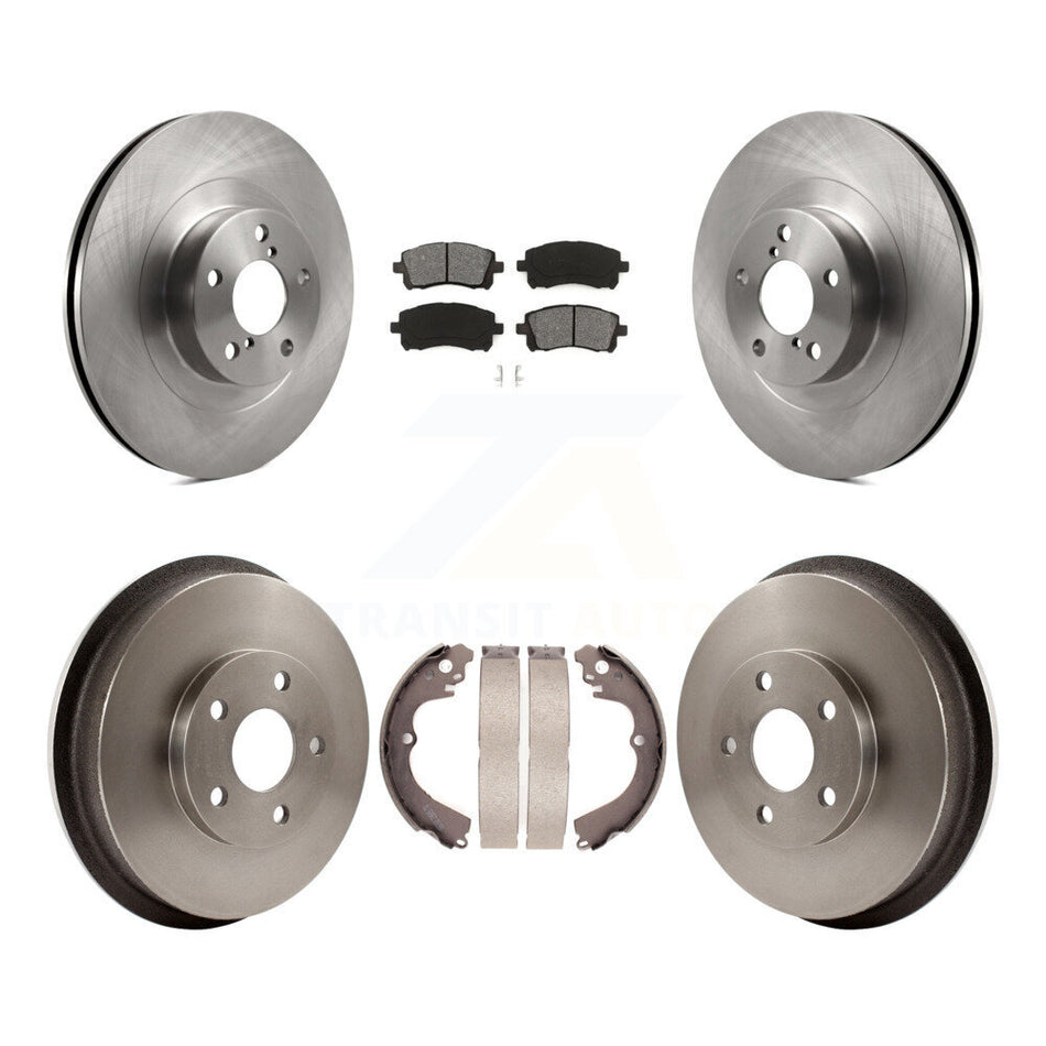 Front Rear Disc Brake Rotors Semi-Metallic Pads And Drum Kit For Subaru Impreza WRX K8S-103208