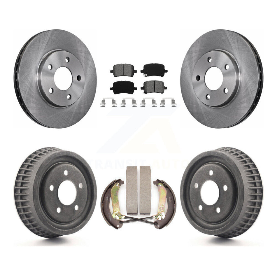 Front Rear Disc Brake Rotors Semi-Metallic Pads And Drum Kit For 2004 Chevrolet Malibu rear brakes With 276mm Diameter Rotor K8S-103216