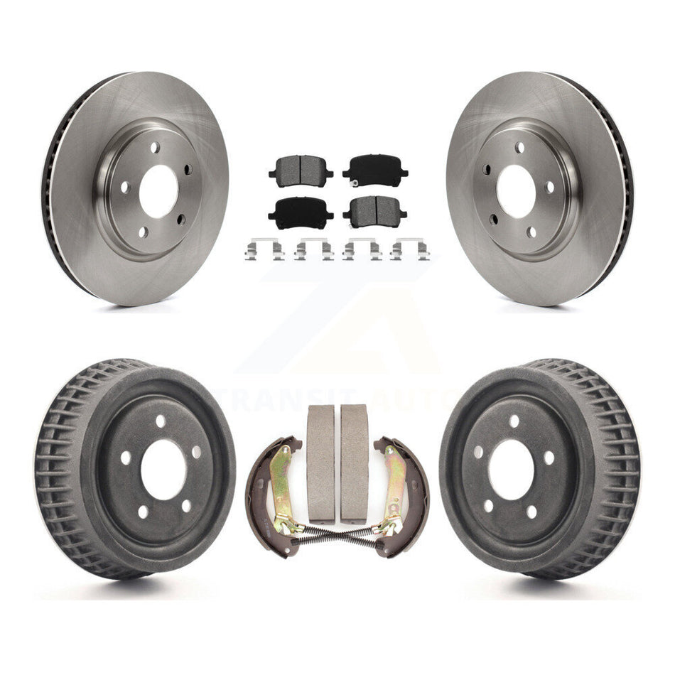 Front Rear Disc Brake Rotors Semi-Metallic Pads And Drum Kit For 2004 Chevrolet Malibu rear brakes With 296mm Diameter Rotor K8S-103217