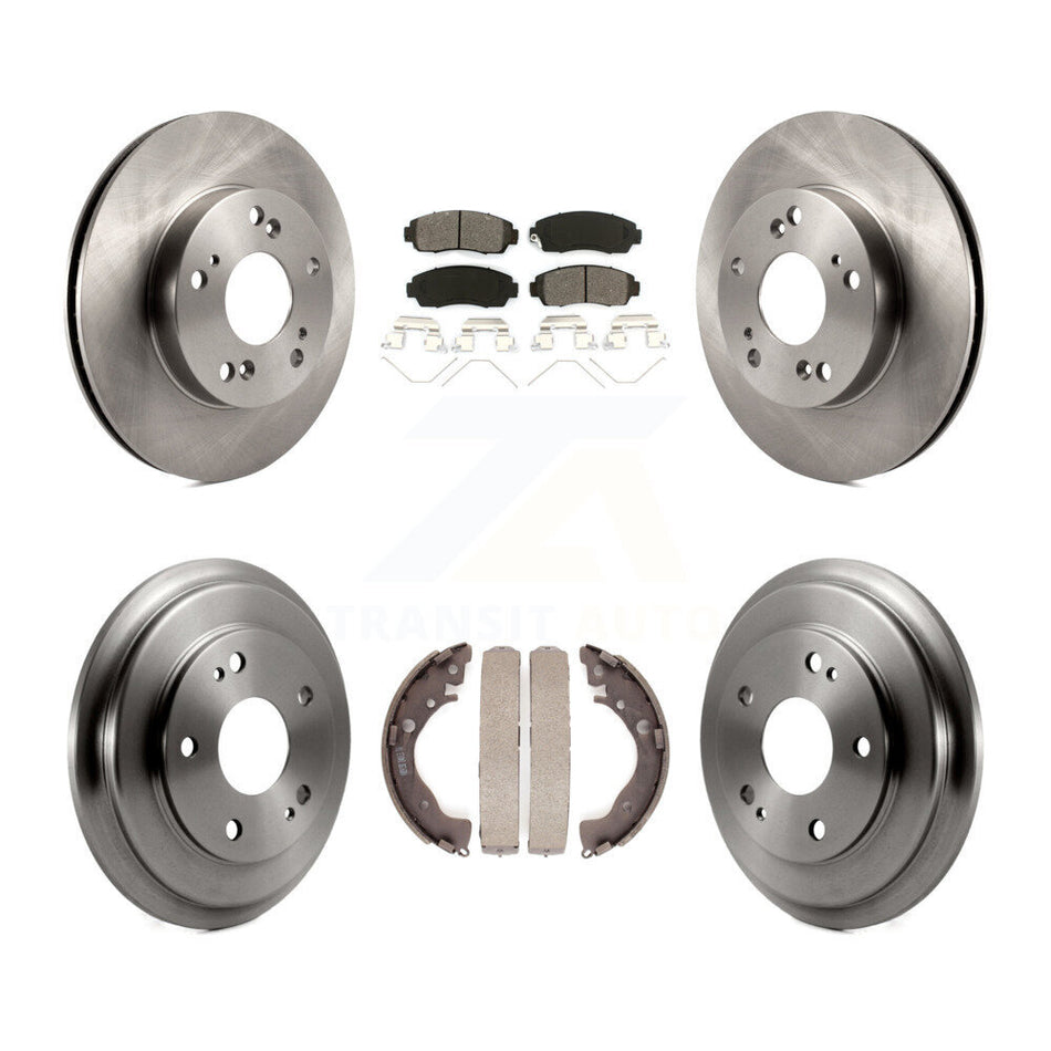 Front Rear Disc Brake Rotors Semi-Metallic Pads And Drum Kit For 2015 Honda Civic LX with Manual transmission K8S-103237