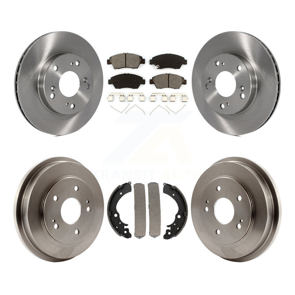 Front Rear Disc Brake Rotors Semi-Metallic Pads And Drum Kit For 2006-2008 Honda Civic Hybrid K8S-103244
