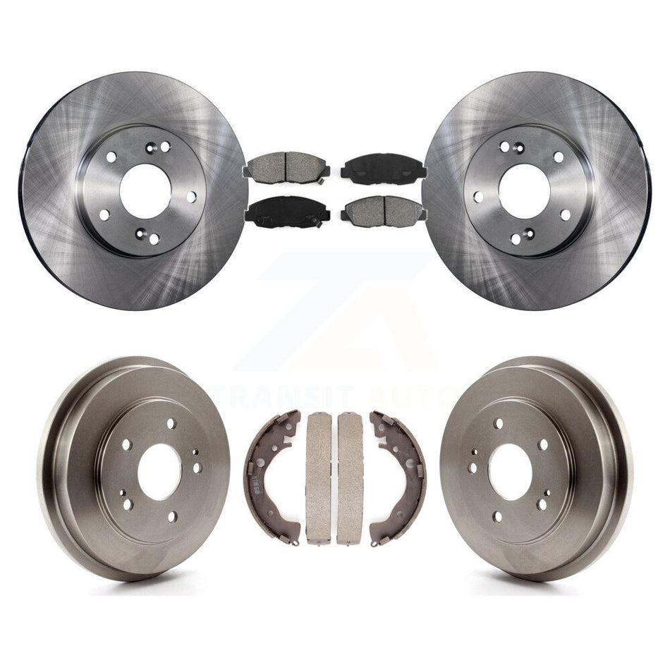 Front Rear Disc Brake Rotors Semi-Metallic Pads And Drum Kit For 2011 Honda Civic GX K8S-103245