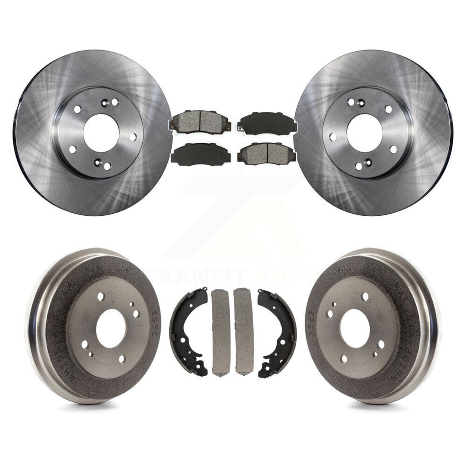 Front Rear Disc Brake Rotors Semi-Metallic Pads And Drum Kit For 1998-2002 Honda Accord 3.0L K8S-103246