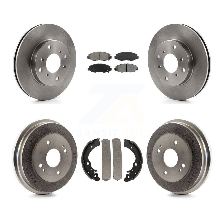 Front Rear Disc Brake Rotors Semi-Metallic Pads And Drum Kit For 1998-2002 Honda Accord Coupe with 2.3L K8S-103247