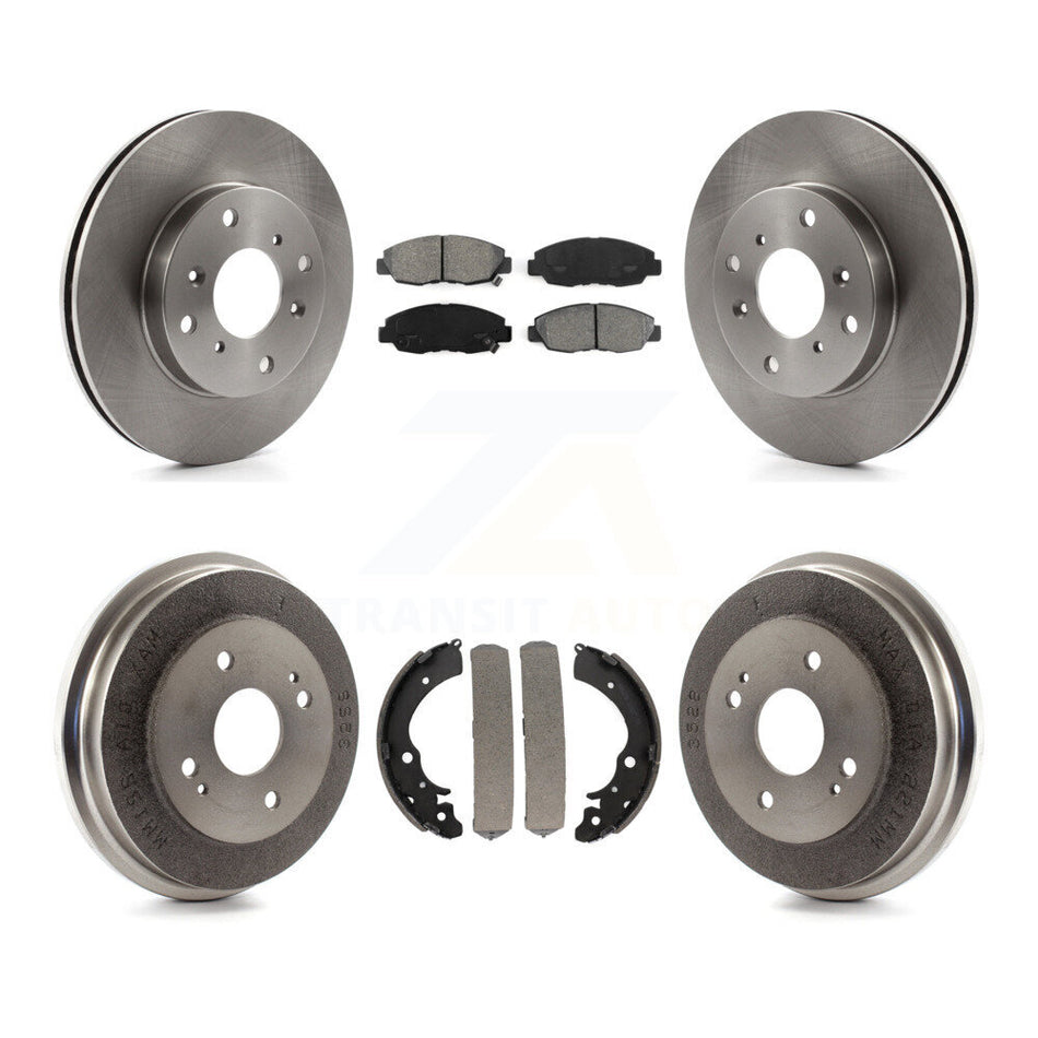 Front Rear Disc Brake Rotors Semi-Metallic Pads And Drum Kit For 1998-2002 Honda Accord Sedan with 2.3L K8S-103248