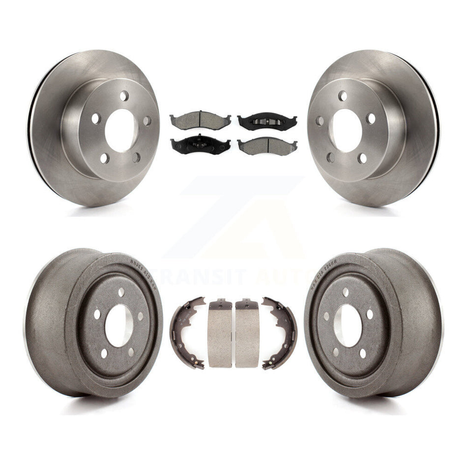 Front Rear Disc Brake Rotors Semi-Metallic Pads And Drum Kit For Jeep Wrangler TJ K8S-103250