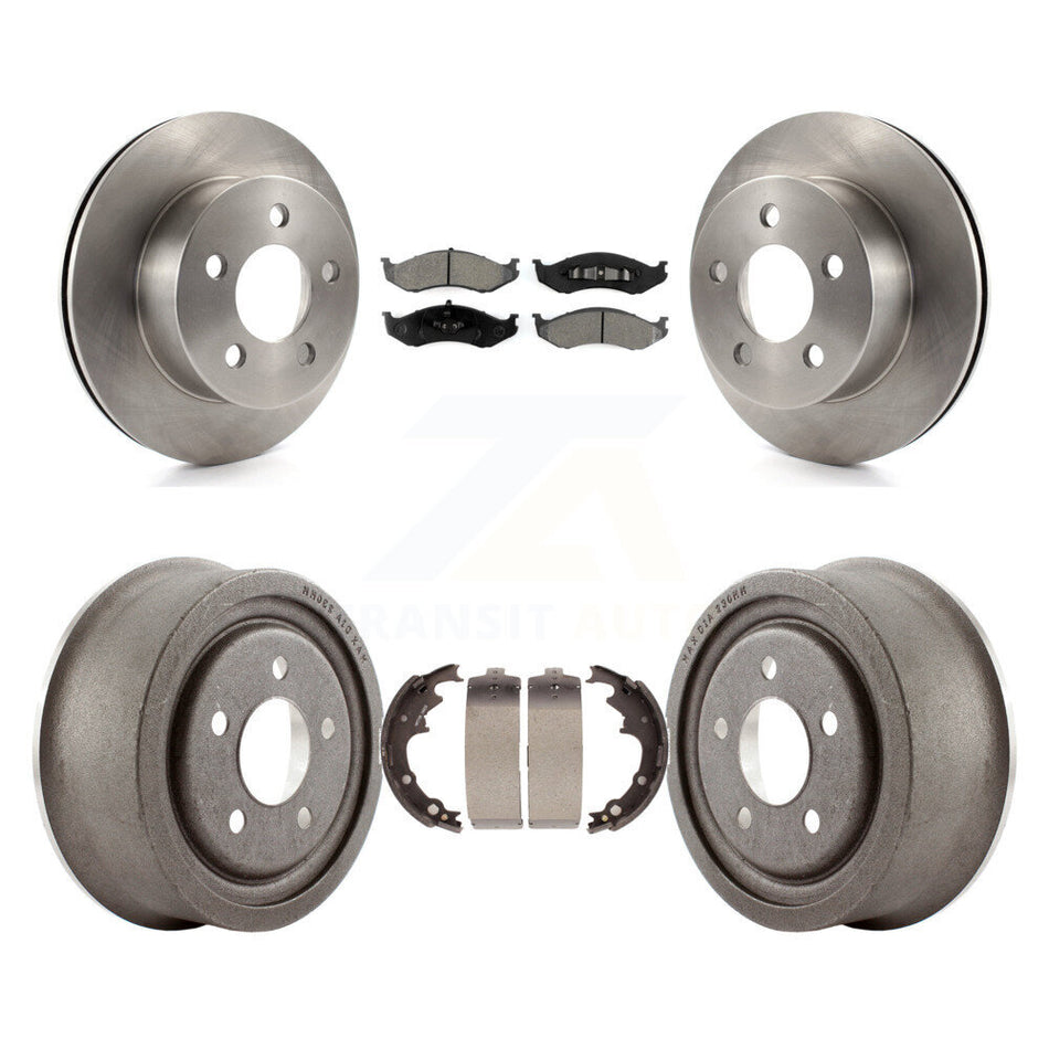 Front Rear Disc Brake Rotors Semi-Metallic Pads And Drum Kit For Jeep Wrangler K8S-103252
