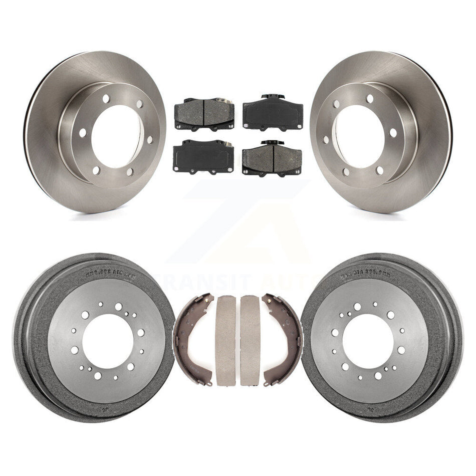 Front Rear Disc Brake Rotors Semi-Metallic Pads And Drum Kit For 2001 Toyota 4Runner With 15" Factory Wheels K8S-103261