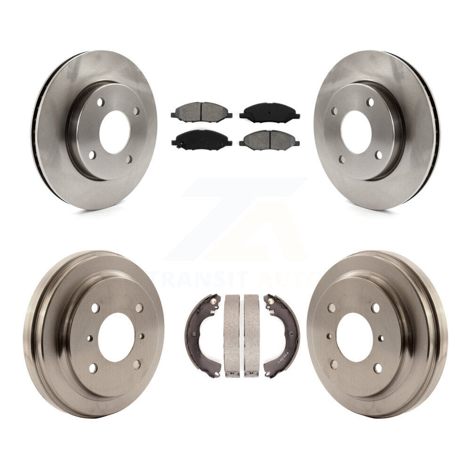 Front Rear Disc Brake Rotors Semi-Metallic Pads And Drum Kit For 2009-2011 Nissan Versa 1.6L K8S-103267