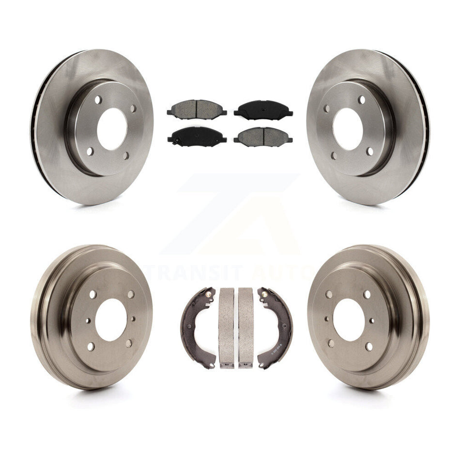 Front Rear Disc Brake Rotors Semi-Metallic Pads And Drum Kit For 2009-2011 Nissan Versa 1.6L K8S-103267