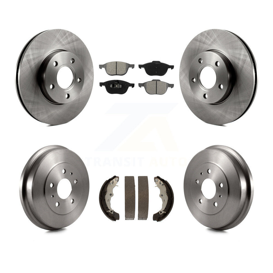 Front Rear Disc Brake Rotors Semi-Metallic Pads And Drum Kit For Ford Focus K8S-103269