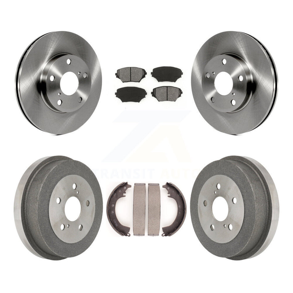 Front Rear Disc Brake Rotors Semi-Metallic Pads And Drum Kit For 2001-2002 Toyota RAV4 GAS engine K8S-103272