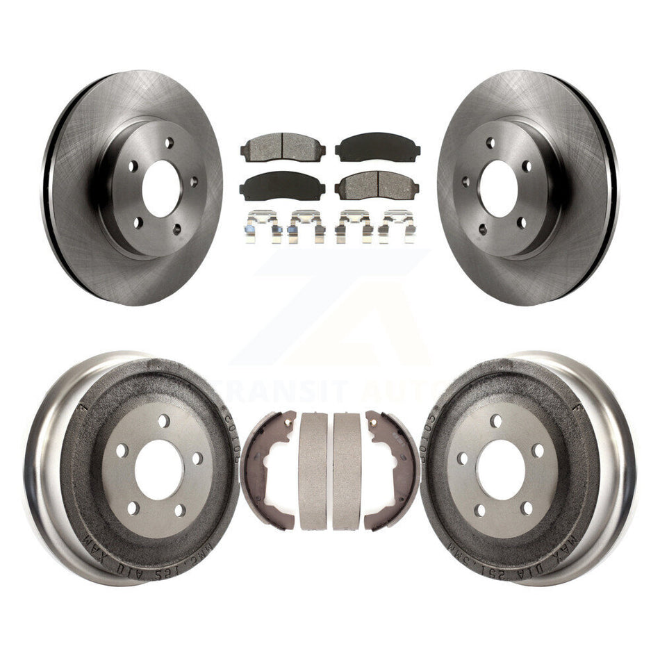 Front Rear Disc Brake Rotors Semi-Metallic Pads And Drum Kit For Saturn Vue Chevrolet Equinox Pontiac Torrent K8S-103274