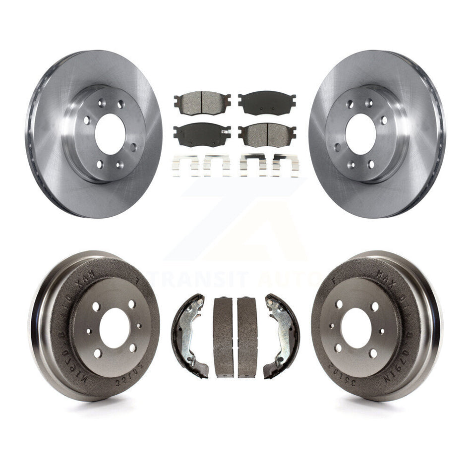 Front Rear Disc Brake Rotors Semi-Metallic Pads And Drum Kit For 2006 Hyundai Accent Sedan To 09 30 05 K8S-103276