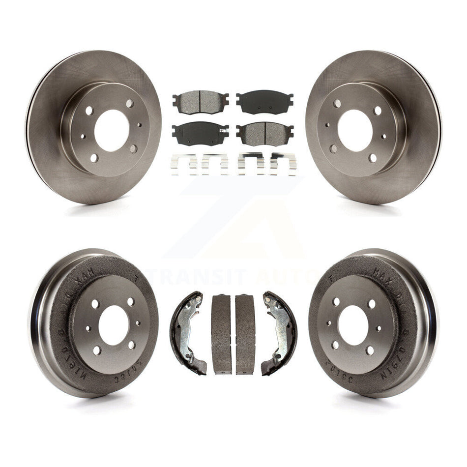Front Rear Disc Brake Rotors Semi-Metallic Pads And Drum Kit For 2006 Hyundai Accent Hatchback To 09 30 05 K8S-103277
