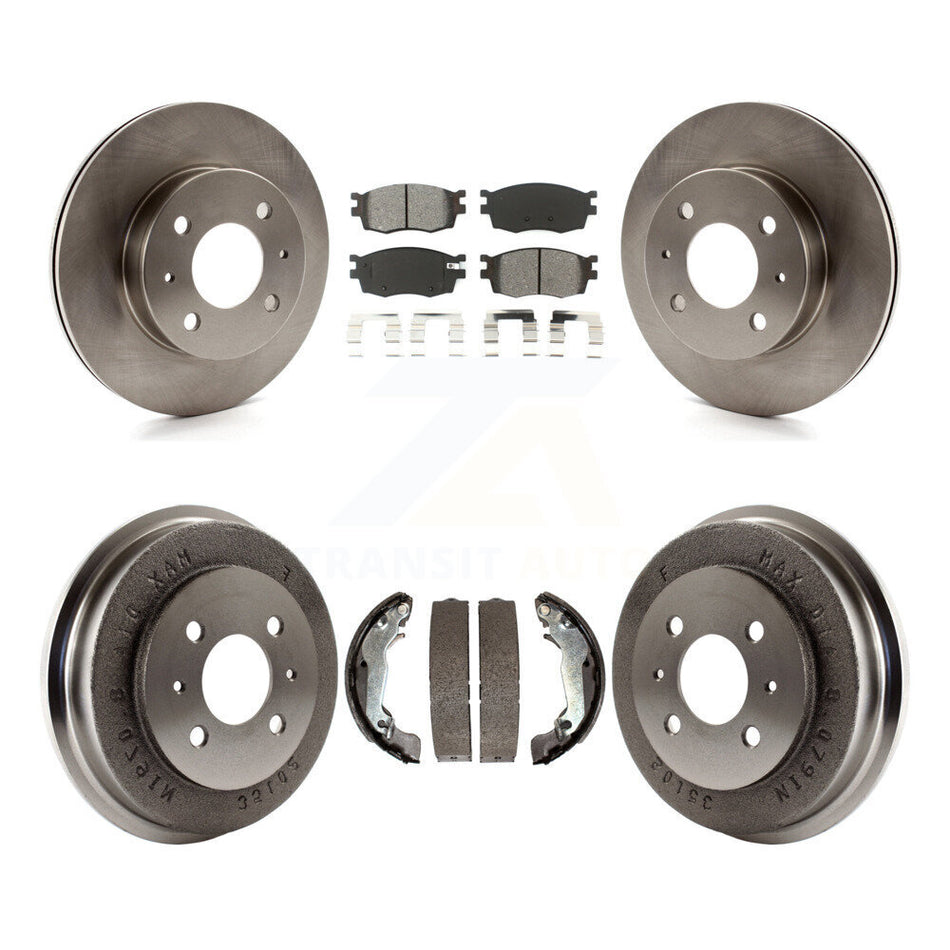 Front Rear Disc Brake Rotors Semi-Metallic Pads And Drum Kit For 2006 Hyundai Accent Hatchback To 09 30 05 K8S-103277