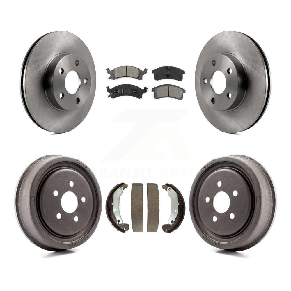 Front Rear Brake Rotors Semi-Metallic Pad Drum Kit For Pontiac Sunfire Chevrolet Cavalier K8S-103296