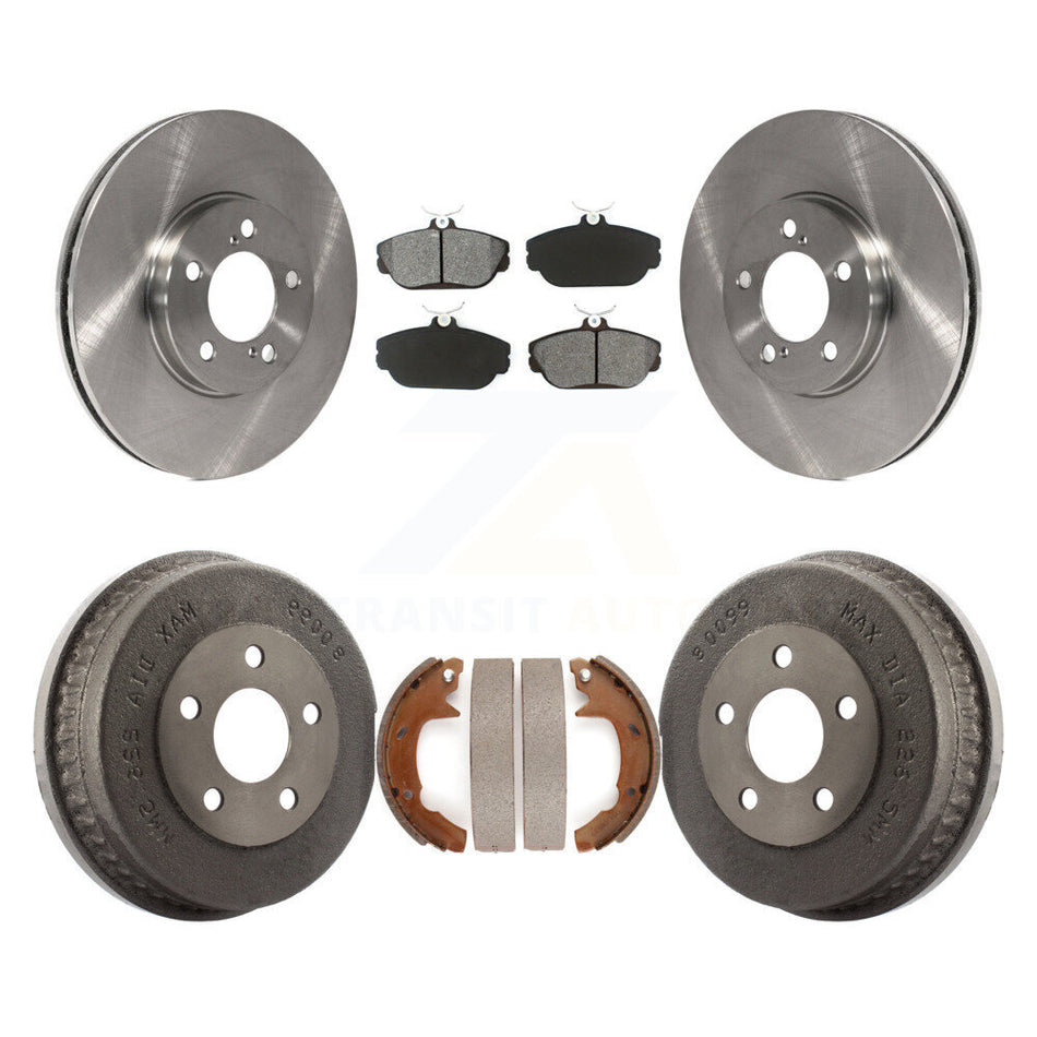 Front Rear Disc Brake Rotors Semi-Metallic Pads And Drum Kit For 2001-2002 Ford Taurus rear brakes With Police or Taxi Package K8S-103301