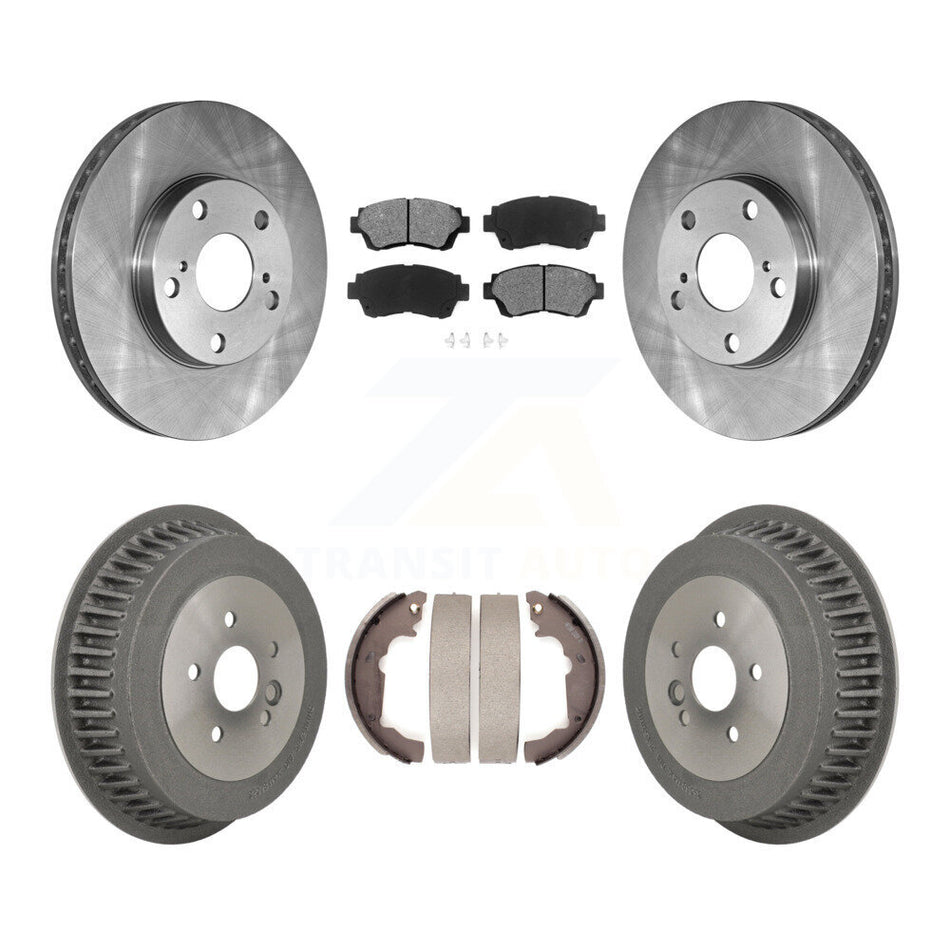 Front Rear Disc Brake Rotors Semi-Metallic Pads And Drum Kit For 1998-2003 Toyota Sienna K8S-103324