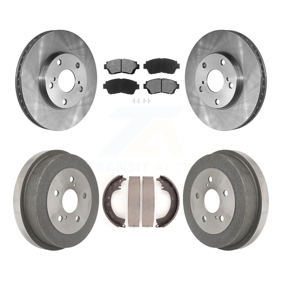 Front Rear Disc Brake Rotors Semi-Metallic Pads And Drum Kit For Toyota Camry K8S-103326