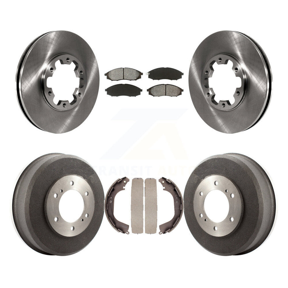 Front Rear Disc Brake Rotors Semi-Metallic Pads And Drum Kit For Nissan Xterra Frontier K8S-103335