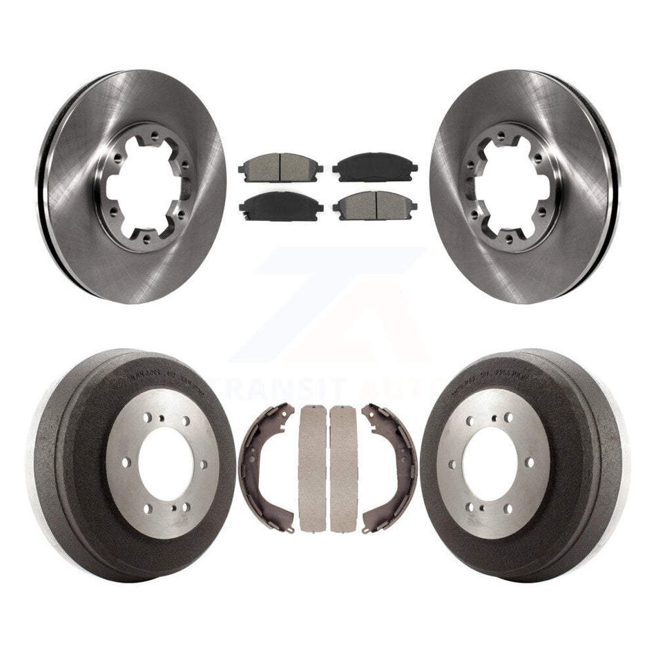 Front Rear Disc Brake Rotors Semi-Metallic Pads And Drum Kit For Nissan Pathfinder INFINITI QX4 K8S-103336