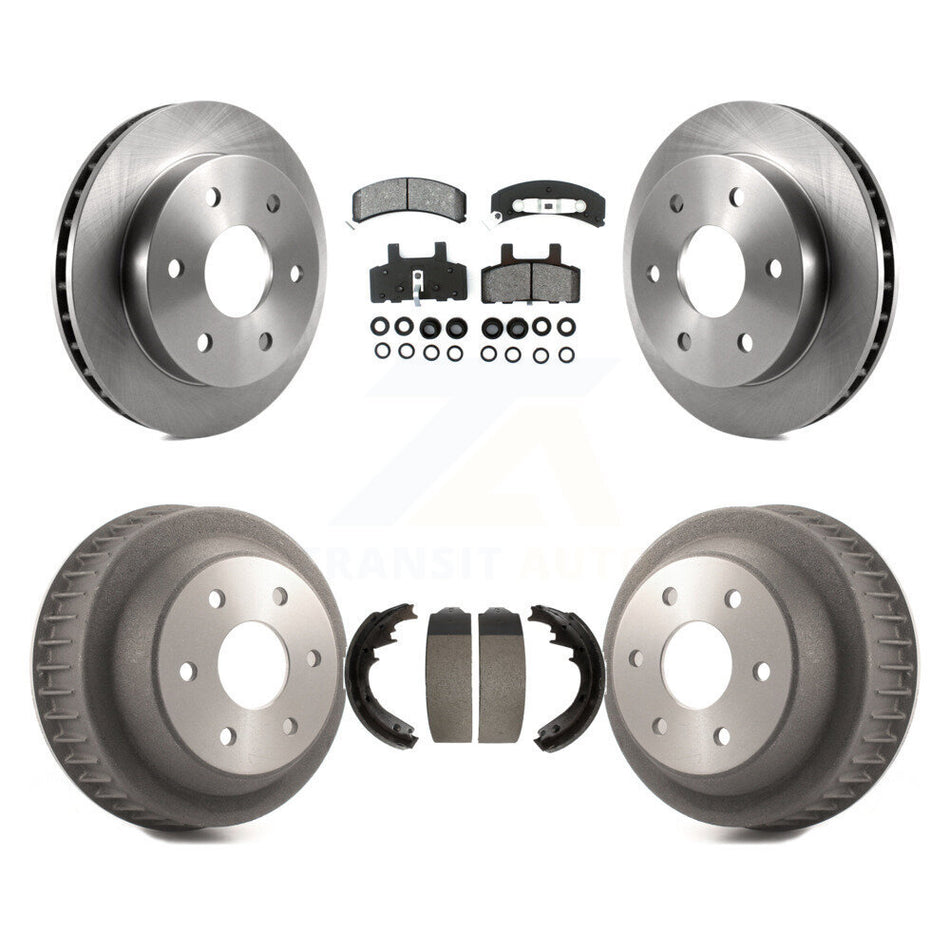 Front Rear Disc Brake Rotors Semi-Metallic Pads And Drum Kit For 1997 Chevrolet K2500 With 6 Lug Wheels K8S-103347