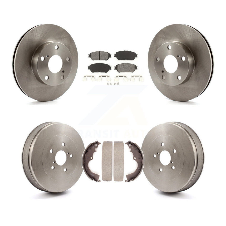 Front Rear Disc Brake Rotors Semi-Metallic Pads And Drum Kit For Toyota Tacoma With 5 Lug Wheels K8S-103348