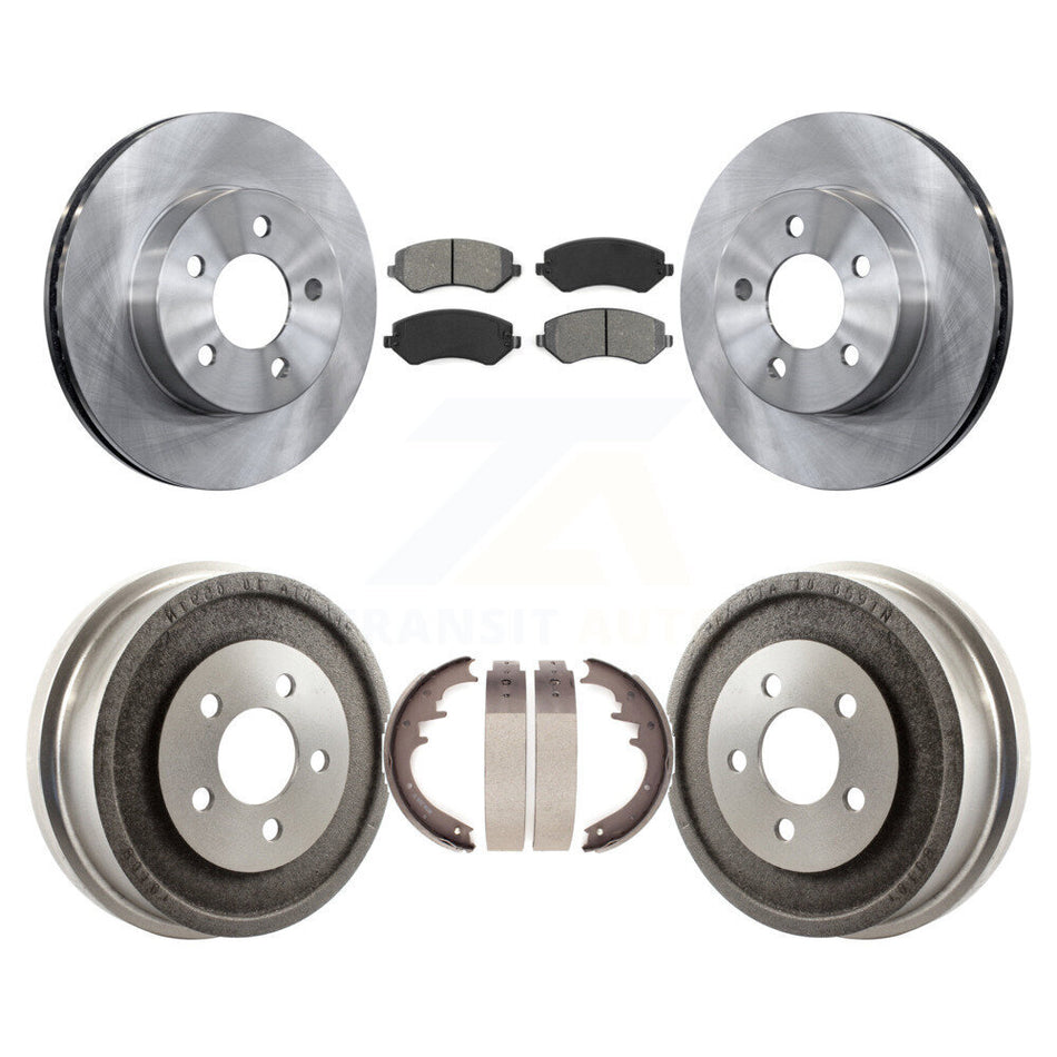 Front Rear Disc Brake Rotors Semi-Metallic Pads And Drum Kit For 2002 Jeep Liberty K8S-103367