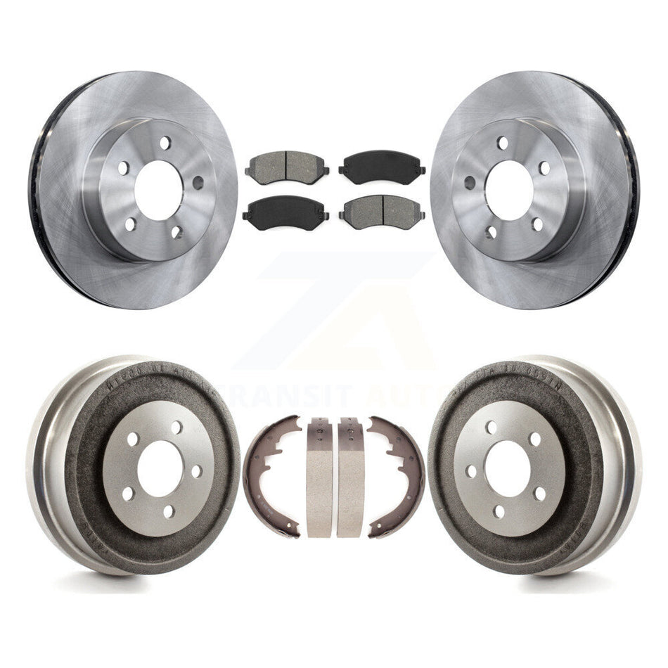 Front Rear Disc Brake Rotors Semi-Metallic Pads And Drum Kit For 2002 Jeep Liberty K8S-103367