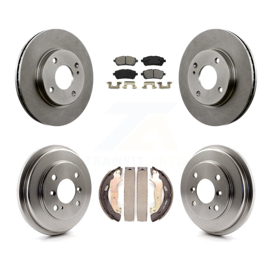 Front Rear Disc Brake Rotors Semi-Metallic Pads And Drum Kit For Ford Fiesta K8S-103374
