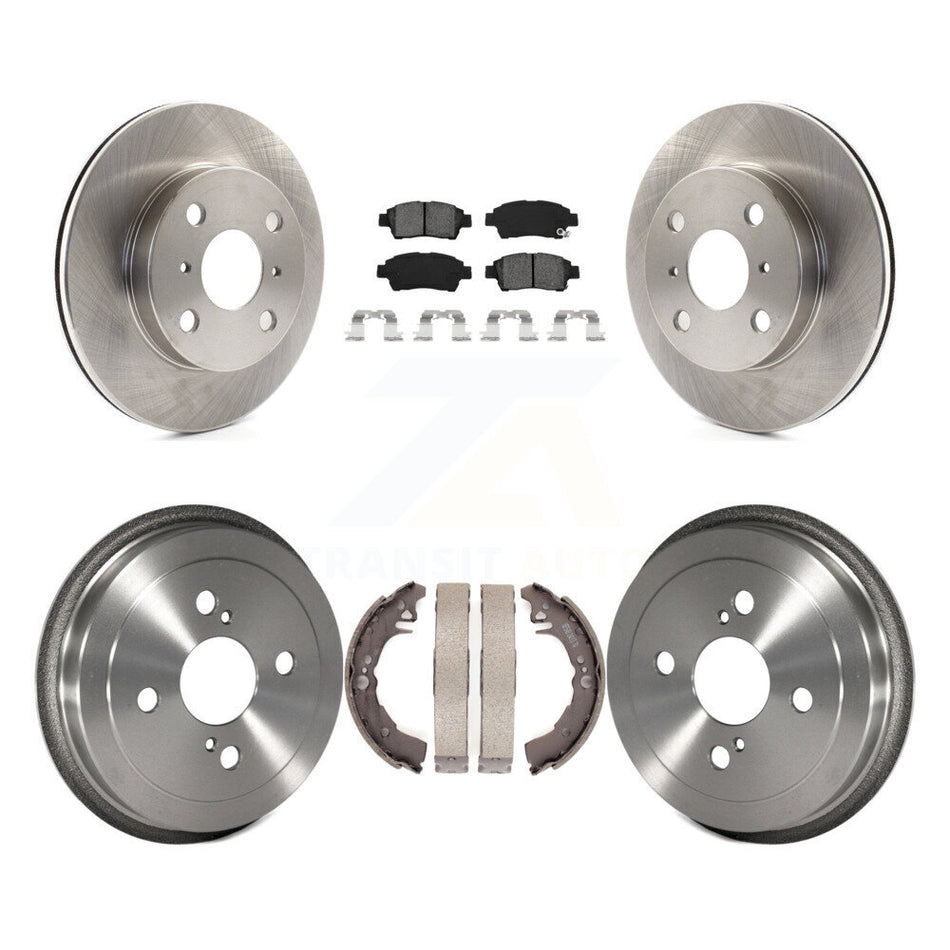 Front Rear Disc Brake Rotors Semi-Metallic Pads And Drum Kit For 2000 Toyota Echo To 08 00 K8S-103381