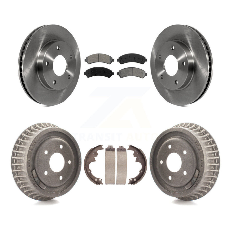 Front Rear Disc Brake Rotors Semi-Metallic Pads And Drum Kit For 1998-2003 Chevrolet S10 4WD K8S-103383