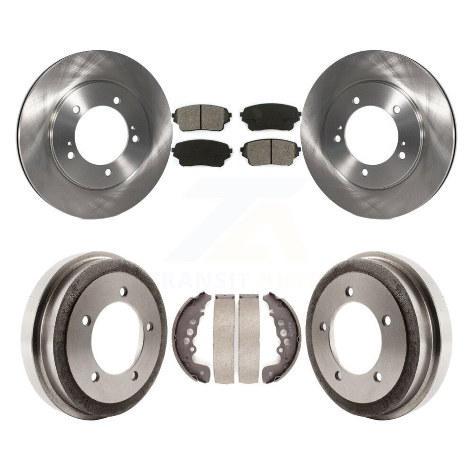 Front Rear Disc Brake Rotors Semi-Metallic Pads And Drum Kit For 2004 Suzuki Grand Vitara From Chassis VIN #44103257 K8S-103385