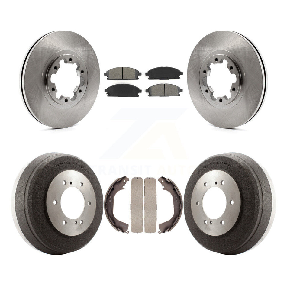 Front Rear Disc Brake Rotors Semi-Metallic Pads And Drum Kit For Nissan Pathfinder INFINITI QX4 K8S-103394