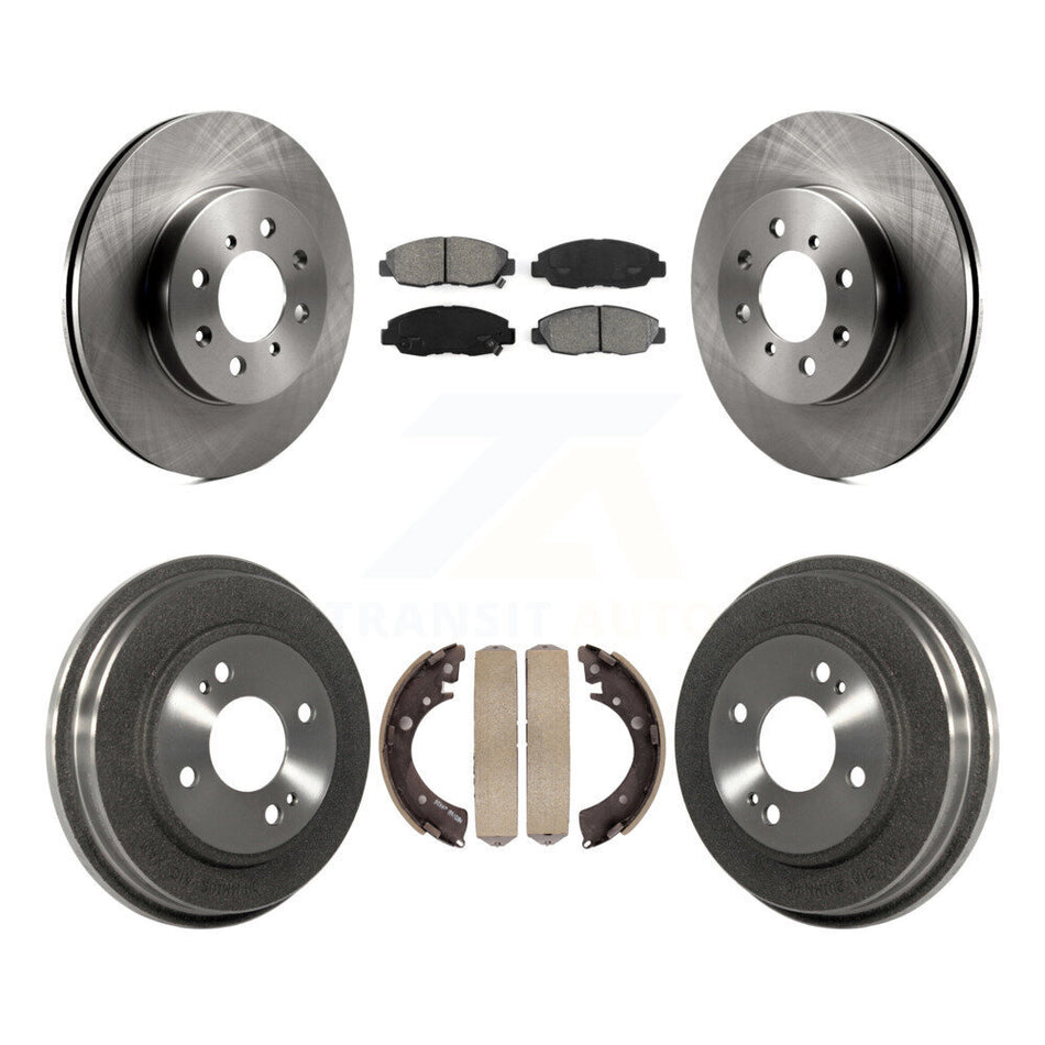 Front Rear Disc Brake Rotors Semi-Metallic Pads And Drum Kit For Honda Civic K8S-103401