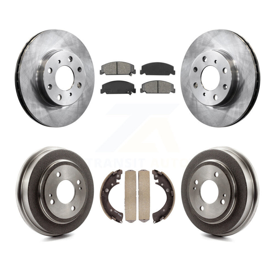 Front Rear Disc Brake Rotors Semi-Metallic Pads And Drum Kit For Honda Civic K8S-103402