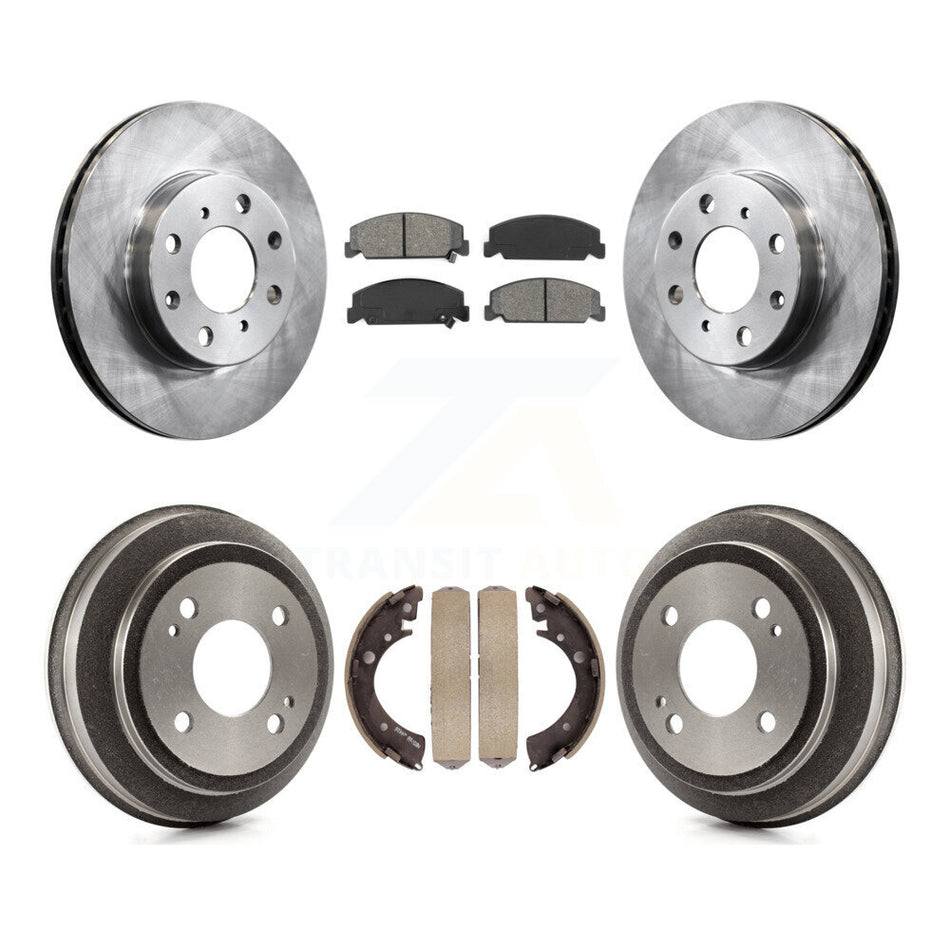 Front Rear Disc Brake Rotors Semi-Metallic Pads And Drum Kit For 1993-1995 Honda Civic DX with Coupe Manual transmission K8S-103403